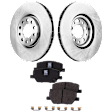 2-Wheel Set Front Brake Disc and Pad Kit, Plain Surface 305 mm Ceramic, Includes (1) Brake Pad Set and (2) Brake Disc