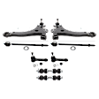 8-Piece Kit Front, Driver and Passenger Side, Lower Control Arms, Includes (2) Control Arm, (2) Sway Bar Link, and (4) Tie Rod End