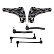 6-Piece Kit Front, Driver and Passenger Side, Lower Control Arms, Includes (2) Control Arm, (2) Sway Bar Link, and (2) Tie Rod End