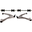 4-Piece Kit Front, Driver and Passenger Side, Lower Control Arm, Includes (2) Control Arm and (2) Sway Bar Link