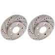 2-Wheel Set Rear Brake Disc and Pad Kit, Cross-drilled and Slotted 270 mm, Includes (2) Brake Disc and (1) Brake Pad Set