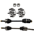 6-Piece Kit Axle Assembly, New, includes (2) Axle Assembly, (2) Wheel Bearing, and (2) Wheel Hub