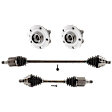 4-Piece Kit Front, Driver and Passenger Side Axle Assembly - New 4-Piece Kit FWD, includes (2) Axle Assembly and (2) Wheel Hub