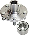 2-Piece Kit Front, Driver or Passenger Side Wheel Hub, 5 Lugs, With Bearing, Includes (1) Wheel Hub and (1) Wheel Bearing