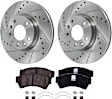 2012 Ford Fusion - 2-Wheel Set Front Brake Disc and Pad Kit, Cross-drilled and Slotted, 299 mm, FLEX, 3.0L 6Cyl, Includes (1) Brake Pad Set and (2) Brake Disc
