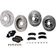 2015 Chevrolet Impala Limited - 4-Wheel Set Front and Rear Brake Disc and Pad Kit, Cross-drilled and Slotted, 5 Lugs, Front-303 mm/Rear-270 mm, Ceramic, Except Police & Taxi Package, 3.6L 6Cyl, Includes (4) Disc and (2) Pad Set