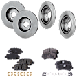 4-Wheel Set Front and Rear Brake Disc and Pad Kit, Plain Surface Front-320.04 mm/Rear-307.59 mm Pro-Line Series, Includes (4) Brake Disc and (2) Brake Pad Set