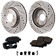 2013 Nissan Altima - 4-Piece Kit Front Brake Disc and Pad Kit, Cross-drilled and Slotted, Sedan, 3.5L 6Cyl, Pro-Line Series  Includes (2) Brake Disc and (1) Brake Pad Set