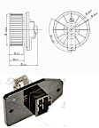 1998 Honda Civic - 2-Piece Kit Blower Motor, GAS, With Blower Wheel