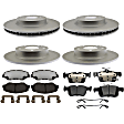 2016 Honda Civic - 4-Wheel Set Front and Rear Brake Disc and Pad Kit, Front-281.18 mm/Rear-260.1 mm, 1.5L 4Cyl, Element3 EHT Series Includes (2) Disc and (1) Pad Set