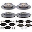 KIT-210513-1550 4-Wheel Set Brake Disc and Pad Kit, Front-288.04 mm/Rear-252.9 mm R-Line Series, Includes (4) Brake Disc and (2) Brake Pad Set