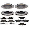 KIT-210513-1599 Front and Rear Brake Disc and Pad Kit, Plain Surface 5 Lugs Ceramic R-Line Series