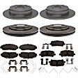 2016 Honda Odyssey - 4-Wheel Set Front and Rear Brake Disc and Pad Kit, Front-319.9 mm/Rear-333.76 mm, 3.5L 6Cyl, R-Line Series Includes (2) Disc and (1) Pad Set