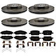 2017 GMC Acadia - 4-Wheel Set Front and Rear Brake Disc and Pad Kit, Front-321 mm/Rear-315 mm, 3.6L 6Cyl, R-Line Series Includes (2) Disc and (1) Pad Set