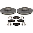 2006 Nissan Altima - 2-Wheel Set Front Brake Disc and Pad Kit, 295.91 mm, OE Equipped With Ceramic Pads, Professional Grade, 2.5L 4Cyl, R-Line Series Includes (2) Disc and (1) Pad Set