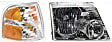 2004 Ford Explorer - 2-Piece Kit Passenger Side Halogen Headlight, With bulb(s), OE Replacement, Sport Utility,  Includes (1) Corner Light and (1) Headlight