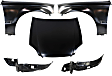 1997 Honda Civic LX - 5-Piece Kit Factory Style Steel Hood, Primed, Includes (2) Fender, (2) Fender Liner, and (1) Hood