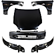 6-Piece Kit Factory Style Hood, Steel, Textured Black, Includes (1) Bumper Cover, (2) Fender, (2) Fender Liner, and (1) Hood