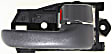 2-Piece Kit Front or Rear, Passenger Side Interior Door Handle Kit, Gray, With door lock button, 4-Door, Sedan, Japan or USA Built Vehicle, Includes (1) Door Handle Trim and (1) Interior Door Handle