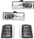 4-Piece Kit Driver and Passenger Side Halogen Headlight, With bulb(s), OE Replacement, Includes (2) Headlight and (2) Corner Light