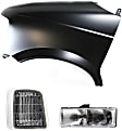 3-Piece Kit, Front, Driver Side Fender, Includes (1) Corner Light, (1) Fender, and (1) Headlight