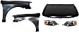 5-Piece Kit Factory Style Hood, Steel, Primed, Includes (2) Fender, (2) Headlight, and (1) Hood
