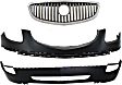 3-Piece Kit, Front, Upper and Lower Primed Bumper Cover, Includes (2) Bumper Cover and (1) Grille