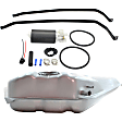 1986 Oldsmobile Cutlass Ciera - 3-Piece Kit Galvanized Steel Fuel Tank, Engine Vin: R, 28-5/8 x 38-1/8 x 10-7/8, Lock Ring Kit Included, 15 gallons / 57 liters, GAS, Includes (1) Fuel Pump, (1) Fuel Tank, and (1) Fuel Tank Strap