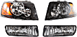 4-Piece Kit Driver and Passenger Side Halogen Headlight, With bulb(s), OE Replacement, Includes (2) Headlight and (2) Fog Light