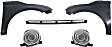 5-Piece Kit Driver and Passenger Side Halogen Headlight, With bulb(s), OE Replacement, Includes (2) Fender, (1) Grille Assembly and (2) Headlight