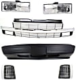 6-Piece Kit, Grille Painted Silver, For Models With Composite Headlights, Includes (1) Bumper Cover, (2) Corner Light, (1) Grille, and (2) Headlight