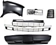 5-Piece Kit, Grille Painted Silver, For Models With Composite Headlights, Includes (1) Bumper Cover, (1) Corner Light, (1) Fender, (1) Grille, and (1) Headlight