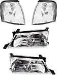4-Piece Kit Driver and Passenger Side Halogen Headlight, With bulb(s), OE Replacement, Includes (2) Corner Light and (2) Headlight