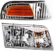2-Piece Kit Passenger Side Halogen Headlight, With bulb(s), Sedan, OE Replacement, Includes (1) Corner Light and (1) Headlight