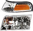 1998-2011 Ford Crown Victoria - 2-Piece Kit Driver Side Halogen Headlight, With bulb(s), OE Replacement, Includes (1) Corner Light and (1) Headlight