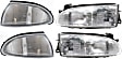 4-Piece Kit Driver and Passenger Side Halogen Headlight, With bulb(s), OE Replacement, Includes (2) Corner Light and (2) Headlight