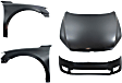 2012 Volkswagen Passat - 4-Piece Kit Factory Style Hood, Steel, Primed,  Includes (1) Bumper Cover, (2) Fender, and (1) Hood
