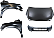 4-Piece Kit Factory Style Hood, Steel, Primed, Includes (1) Bumper Cover, (2) Fender, and (1) Hood