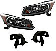 2009 Honda Accord - 4-Piece Kit Driver and Passenger Side Halogen Headlight, With bulb(s), OE Replacement, Sedan,  Includes (2) Headlight and (2) Headlight Bracket