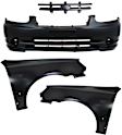 4-Piece Kit, Front Primed Bumper Cover, Includes (1) Bumper Cover, (2) Fender, and (1) Grille