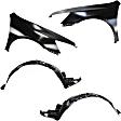 4-Piece Kit, Front, Driver and Passenger Side Fender, 4-Door, Sedan, Except Hybrid, Includes (2) Fender and (2) Fender Liner