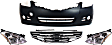 2010-2012 Nissan Altima - 4-Piece Kit Driver and Passenger Side Halogen Headlight, With bulb(s), OE Replacement, Sedan, Includes (1) Bumper Cover, (1) Grille Assembly and (2) Headlight