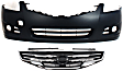 2012 Nissan Altima - 2-Piece Kit Front Primed Bumper Cover, Sedan,  Includes (1) Bumper Cover and (1) Grille