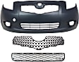 2008 Toyota Yaris - 3-Piece Kit Front Primed Bumper Cover, Hatchback,  Includes (1) Bumper Cover, (1) Bumper Grille, and (1) Grille