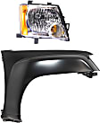 2-Piece Kit, Front, Passenger Side Fender, Includes (1) Fender and (1) Headlight