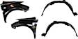 2006 Scion xA - 4-Piece Kit Front, Driver and Passenger Side Fender,  Includes (2) Fender and (2) Fender Liner
