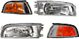 4-Piece Kit Driver and Passenger Side Halogen Headlight, With bulb(s), OE Replacement, Sedan, Includes (2) Headlight and (2) Corner Light