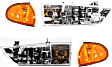 1998 Ford Windstar - 4-Piece Kit Driver and Passenger Side Halogen Headlight, With bulb(s), OE Replacement,  Includes (2) Corner Light and (2) Headlight