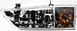 1998 Ford Windstar - 4-Piece Kit Driver and Passenger Side Halogen Headlight, With bulb(s), OE Replacement,  Includes (2) Corner Light and (2) Headlight