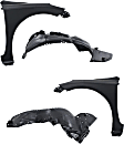 4-Piece Kit, Front, Driver and Passenger Side Fender, Includes (2) Fender and (2) Fender Liner
